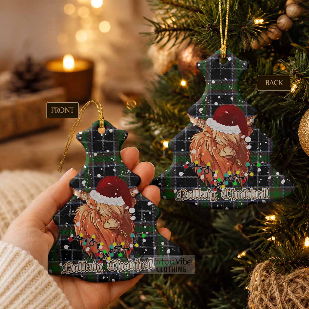 Webster Tartan Ceramic Christmas Tree Ornament Mister Coo - Highlander Decor - Tartan Vibes Clothing