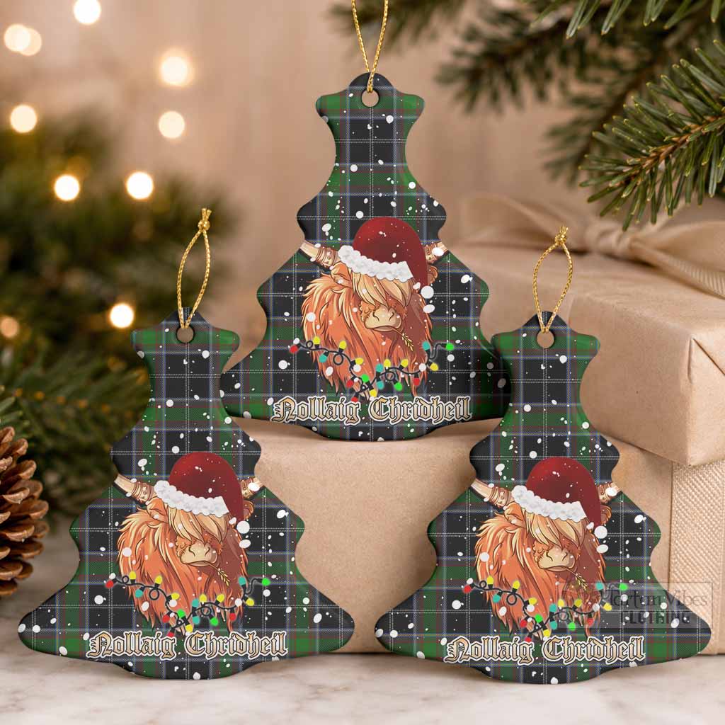 Webster Tartan Ceramic Christmas Tree Ornament Mister Coo - Highlander Decor Pack of 3 - Tartan Vibes Clothing