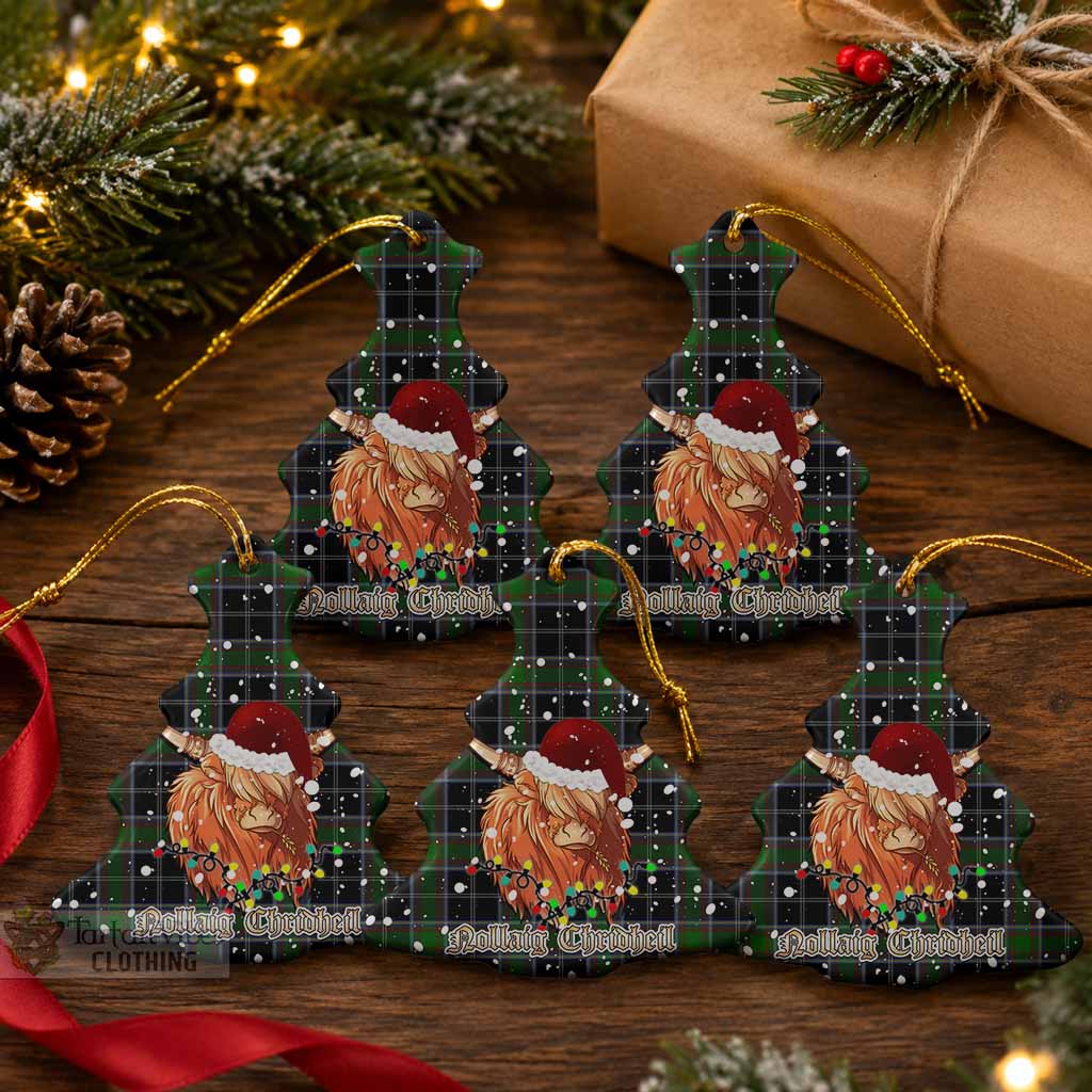 Webster Tartan Ceramic Christmas Tree Ornament Mister Coo - Highlander Decor Pack of 5 - Tartan Vibes Clothing