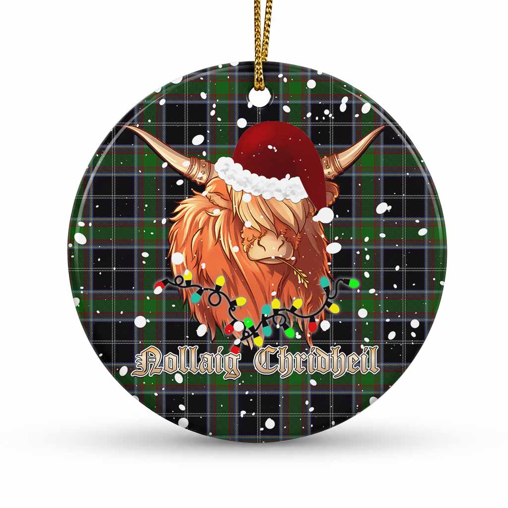 Webster Tartan Ceramic Circle Ornament Mister Coo - Highlander Decor 1 Piece - Tartan Vibes Clothing