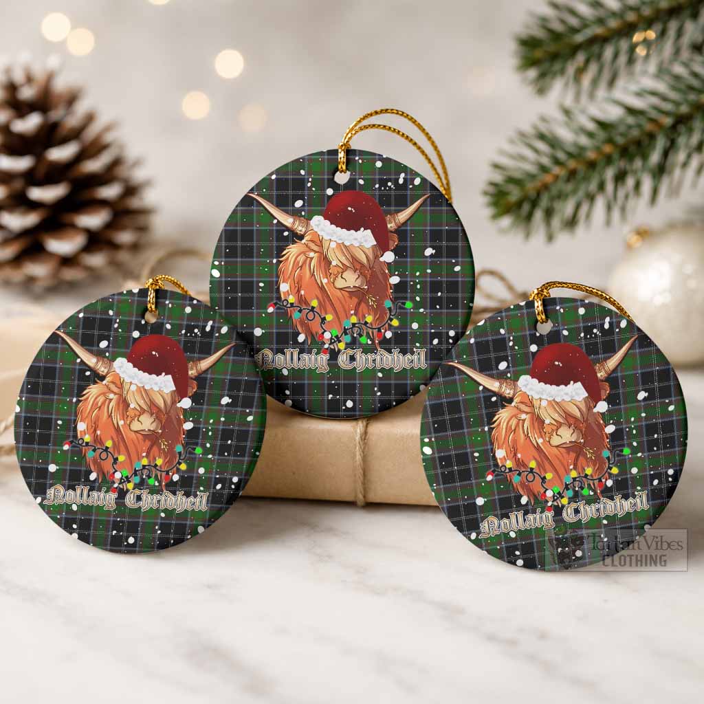 Webster Tartan Ceramic Circle Ornament Mister Coo - Highlander Decor Pack of 3 - Tartan Vibes Clothing