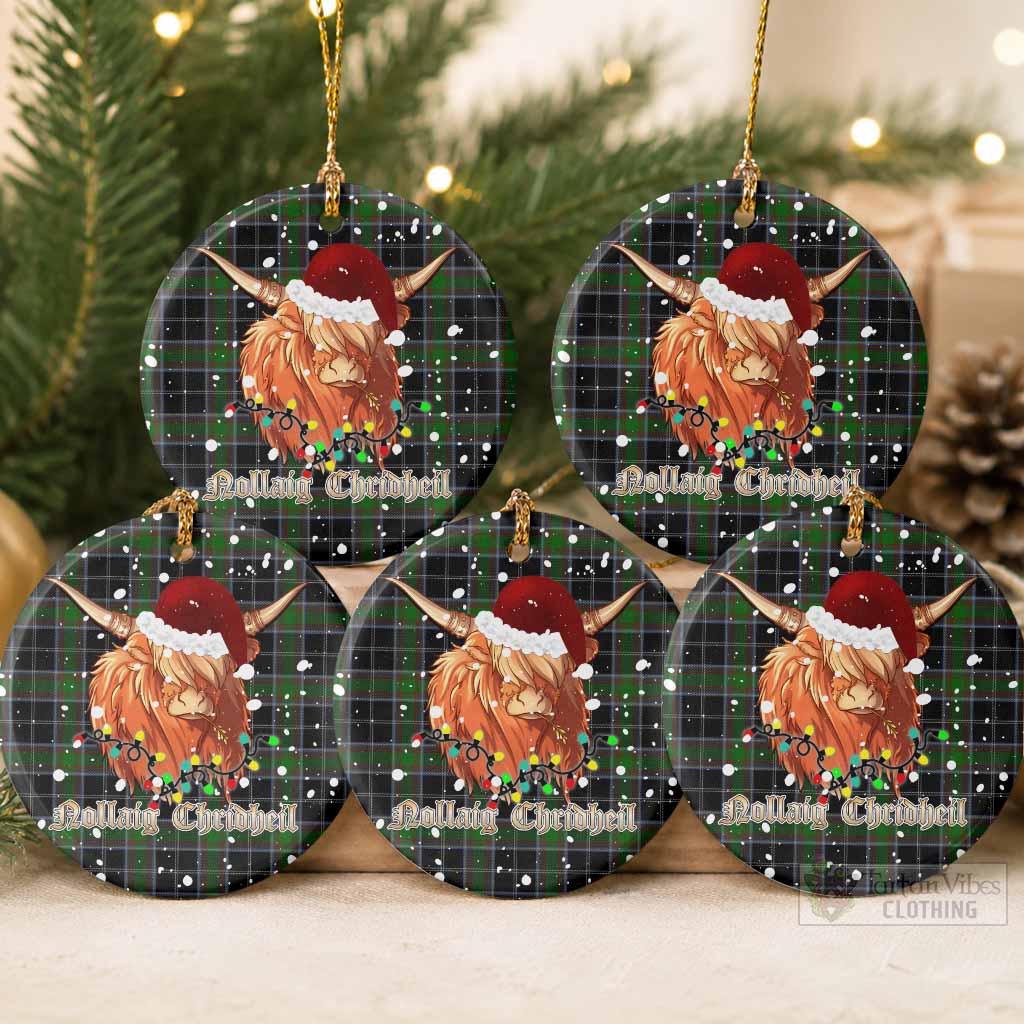 Webster Tartan Ceramic Circle Ornament Mister Coo - Highlander Decor Pack of 5 - Tartan Vibes Clothing
