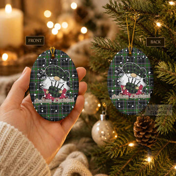 Webster Tartan Ceramic Oval Ornament Gnome Bagpiper - Chistmas Tree Decor - Tartan Vibes Clothing