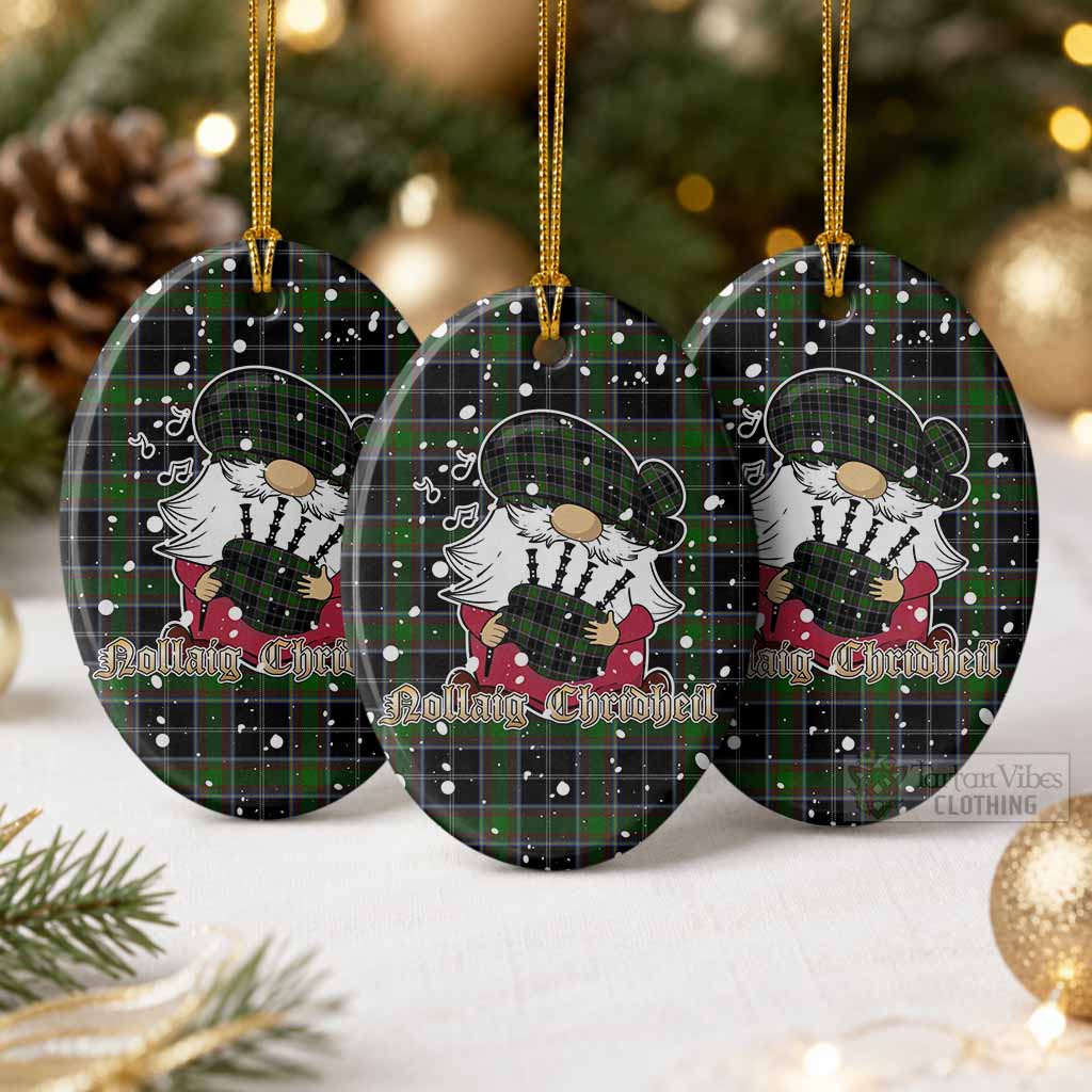 Webster Tartan Ceramic Oval Ornament Gnome Bagpiper - Chistmas Tree Decor Pack of 3 - Tartan Vibes Clothing