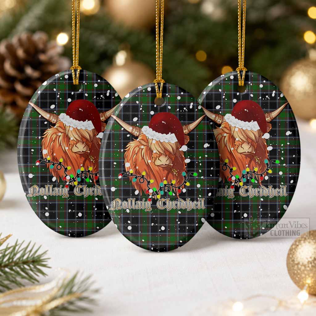 Webster Tartan Ceramic Oval Ornament Mister Coo - Highlander Decor Pack of 3 - Tartan Vibes Clothing