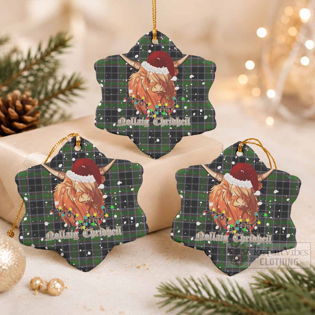 Webster Tartan Ceramic Snow Flake Ornament Mister Coo - Highlander Decor Pack of 3 - Tartan Vibes Clothing