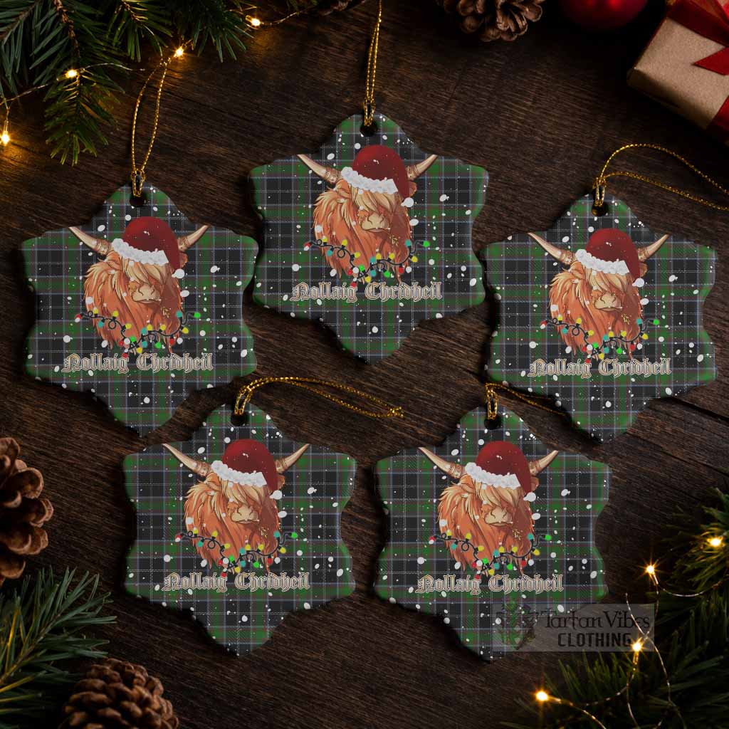 Webster Tartan Ceramic Snow Flake Ornament Mister Coo - Highlander Decor Pack of 5 - Tartan Vibes Clothing
