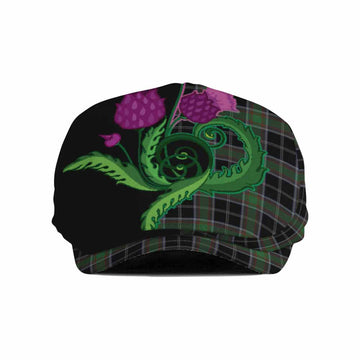 Webster Tartan Flat Cap, Jeff Cap Traditional Scottish Thistle