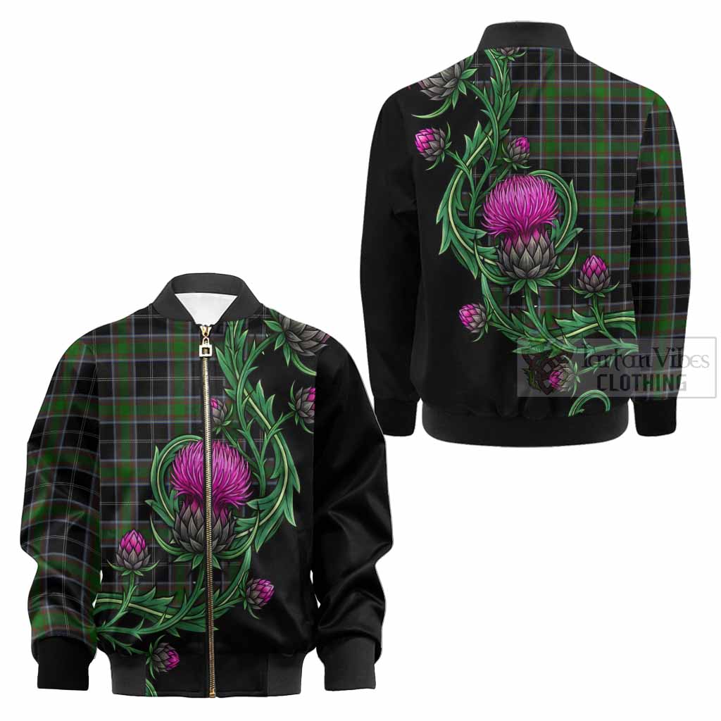 Webster Tartan Kid Bomber Jacket Resilient Scottish Thistle - Tartan Vibes Clothing
