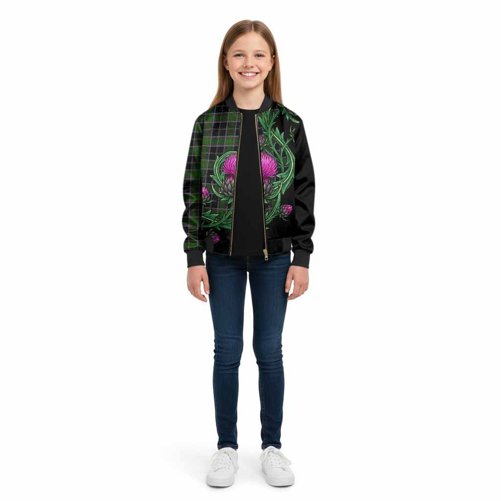 Webster Tartan Kid Bomber Jacket Resilient Scottish Thistle - Tartan Vibes Clothing