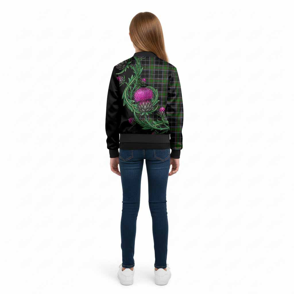 Webster Tartan Kid Bomber Jacket Resilient Scottish Thistle - Tartan Vibes Clothing