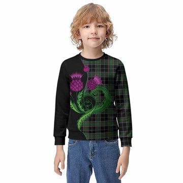 Webster Tartan Kid Knitted Sweatshirt Traditional Scottish Thistle