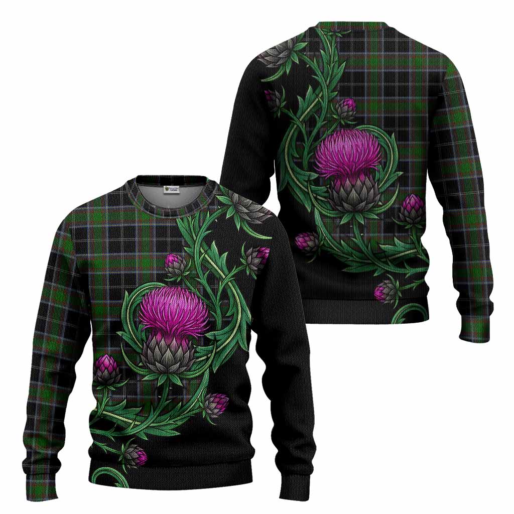 Webster Tartan Knitted Sweater Resilient Scottish Thistle - Tartan Vibes Clothing