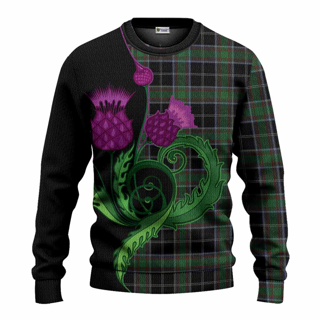 Webster Tartan Knitted Sweater Traditional Scottish Thistle