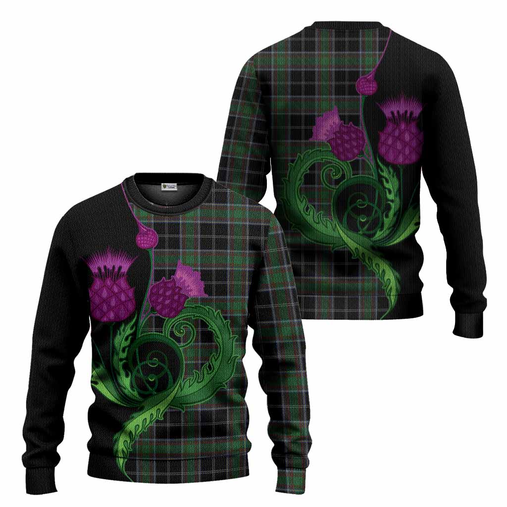 Webster Tartan Knitted Sweater Traditional Scottish Thistle