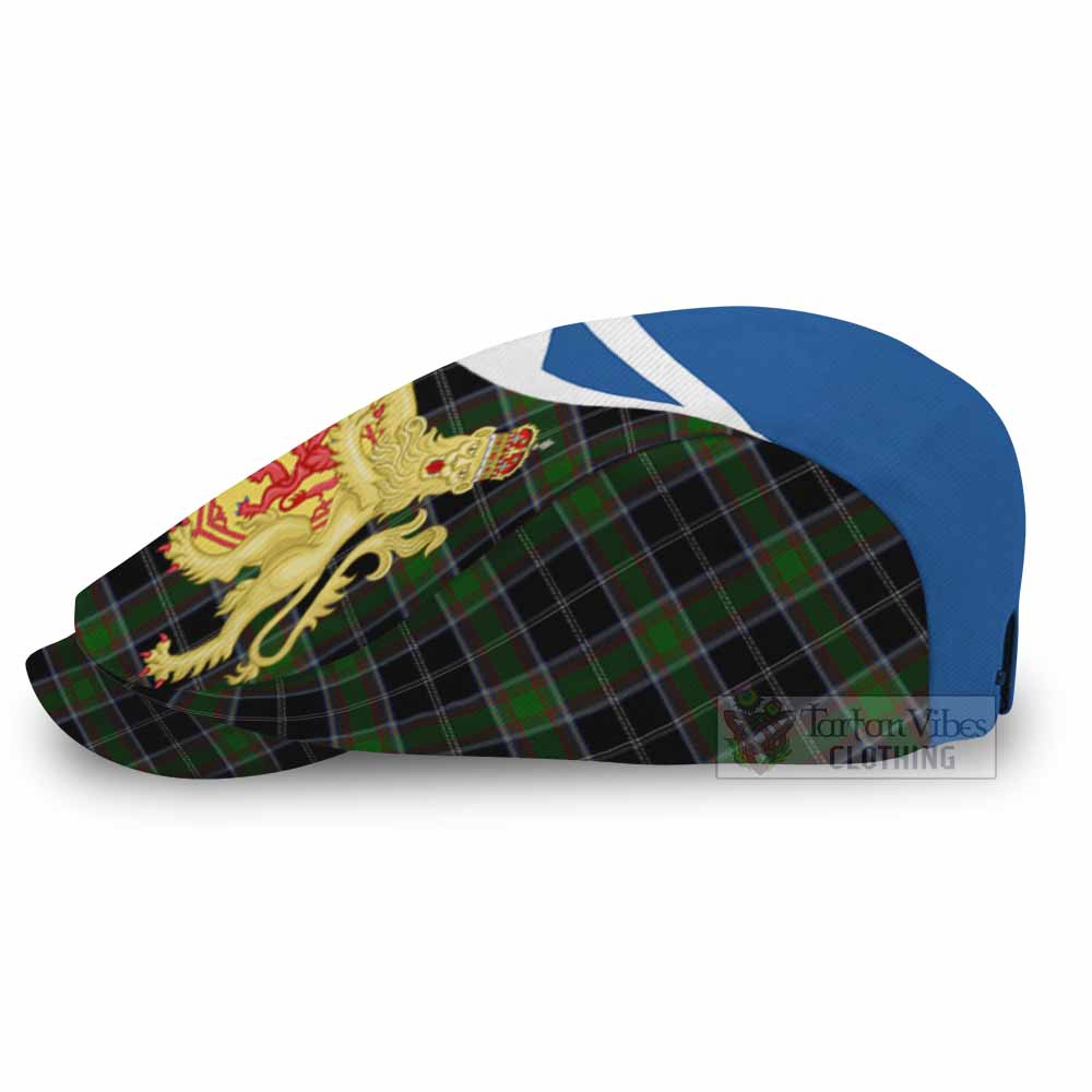 Webster Tartan Lion Rampant Flat Cap, Jeff Cap Classic Scottish Style - Tartan Vibes Clothing