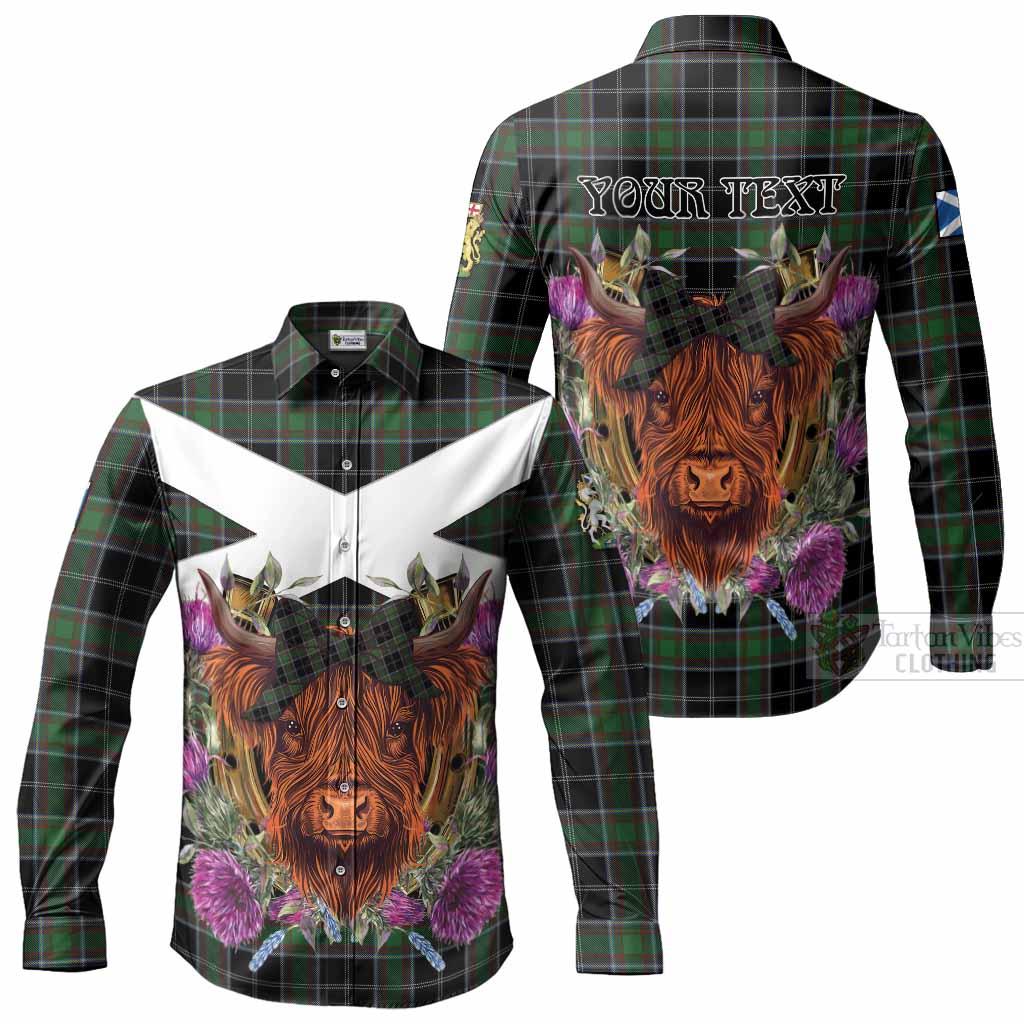 Webster Tartan Long Sleeve Button Shirts Scottish Thistle Heilan Coo