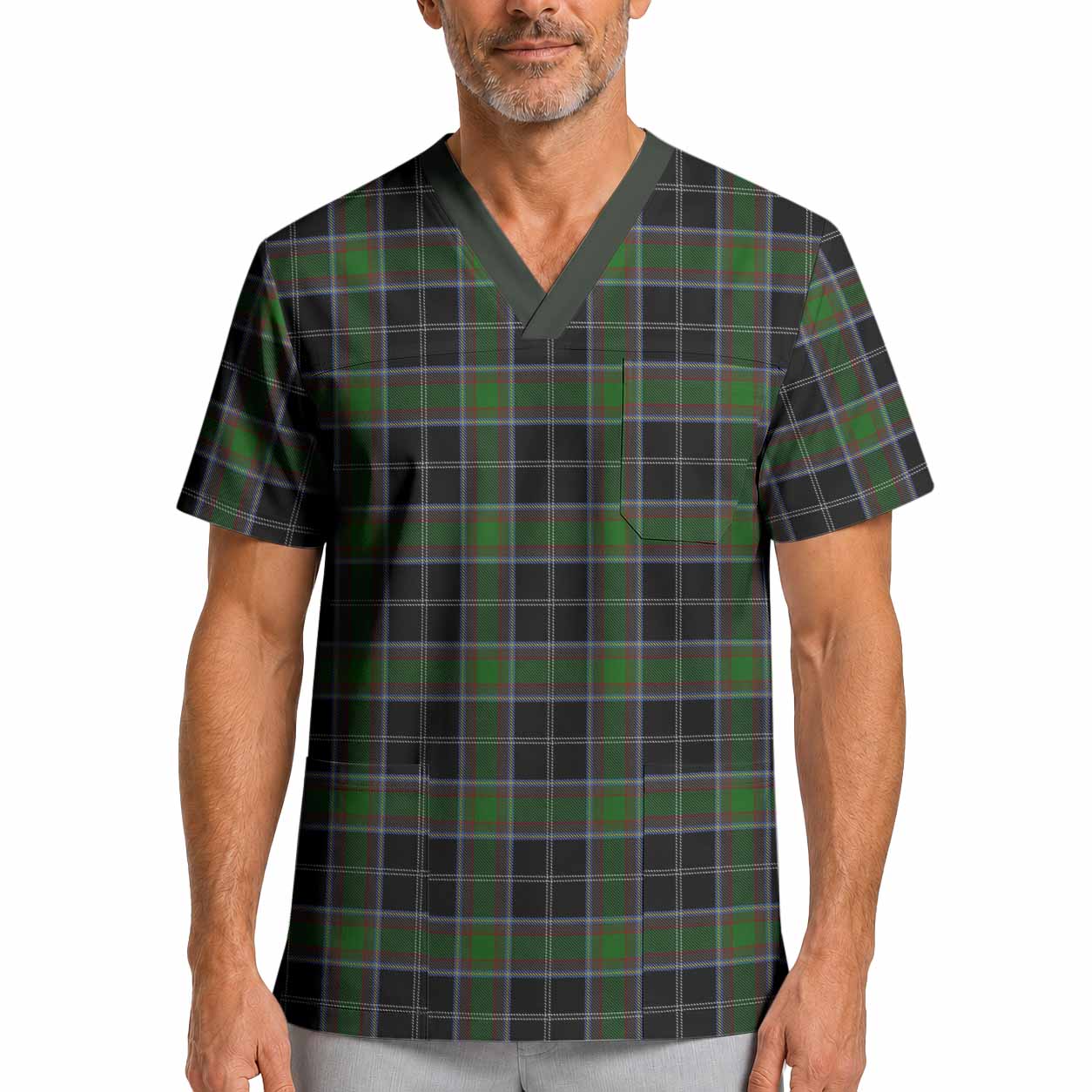 Webster Tartan Scrub Top XL - Tartan Vibes Clothing