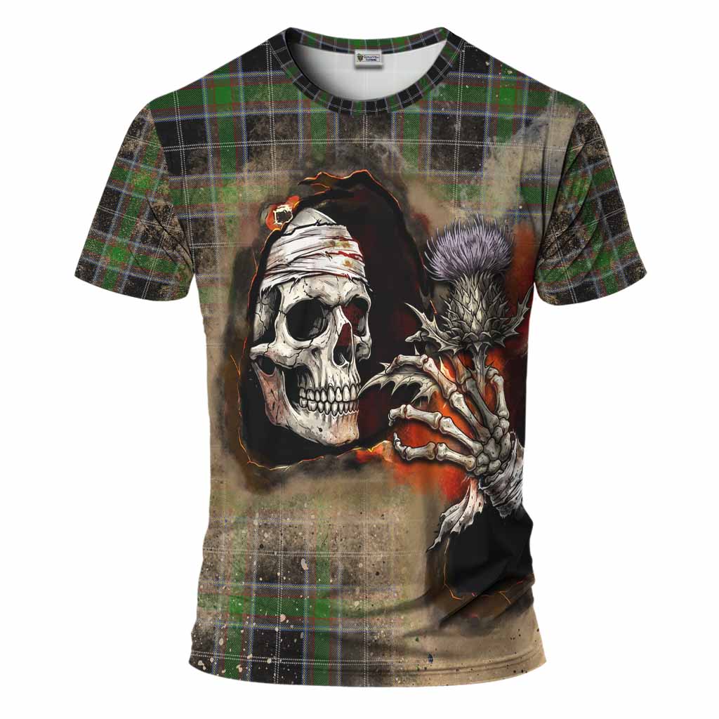 Webster Tartan T-Shirt Halloween Skeleton With Thistle Burning Effect Kid's Shirt - Tartan Vibes Clothing