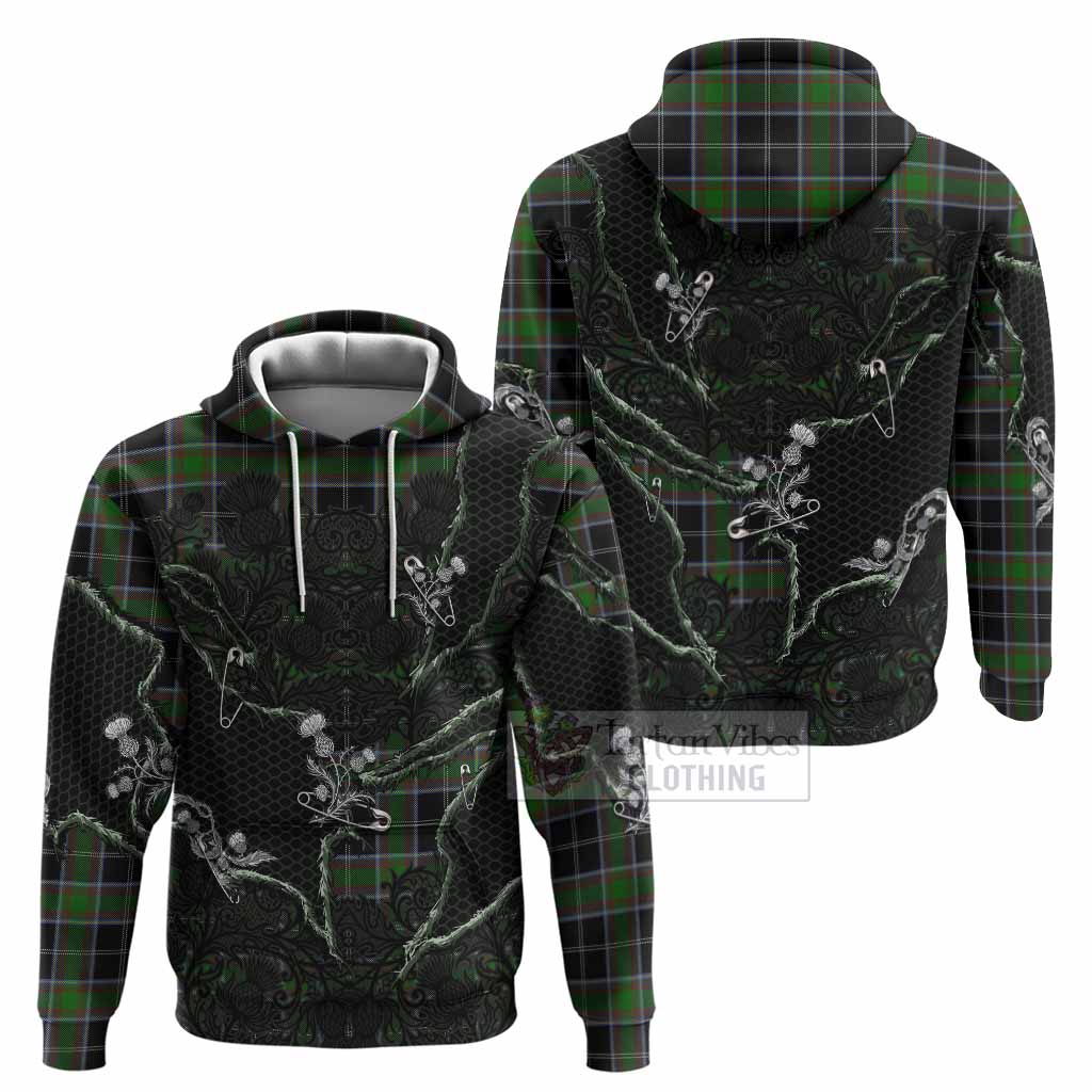 Webster Tartan Thistle Dark Gothic Hoodie - Tartan Vibes Clothing