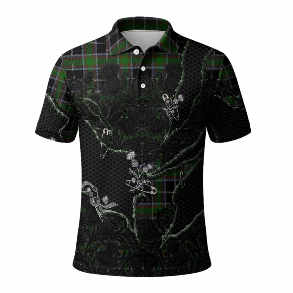 Webster Tartan Thistle Dark Gothic Polo Shirt Kid - Tartan Vibes Clothing