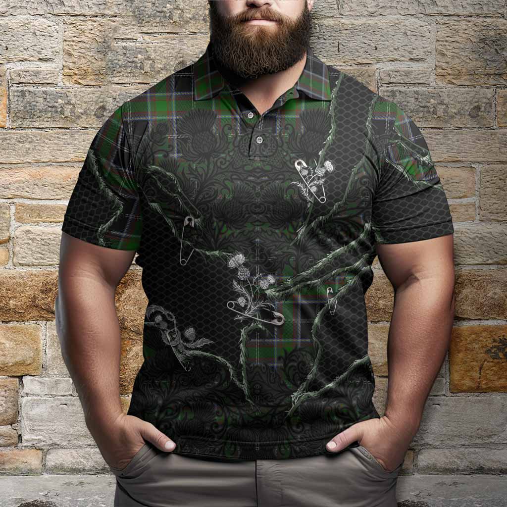 Webster Tartan Thistle Dark Gothic Polo Shirt - Tartan Vibes Clothing