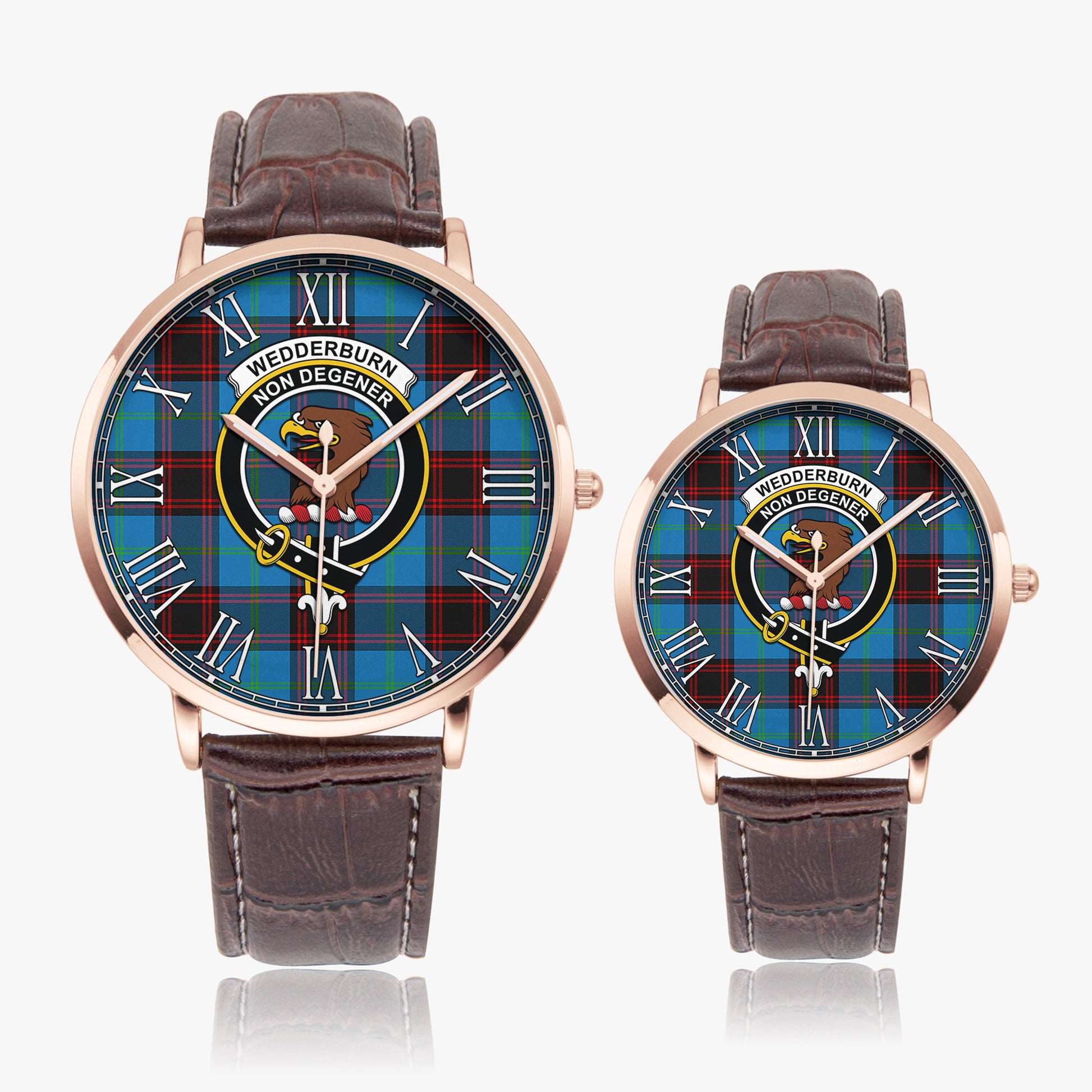 Wedderburn Tartan Family Crest Leather Strap Quartz Watch - Tartan Vibes Clothing
