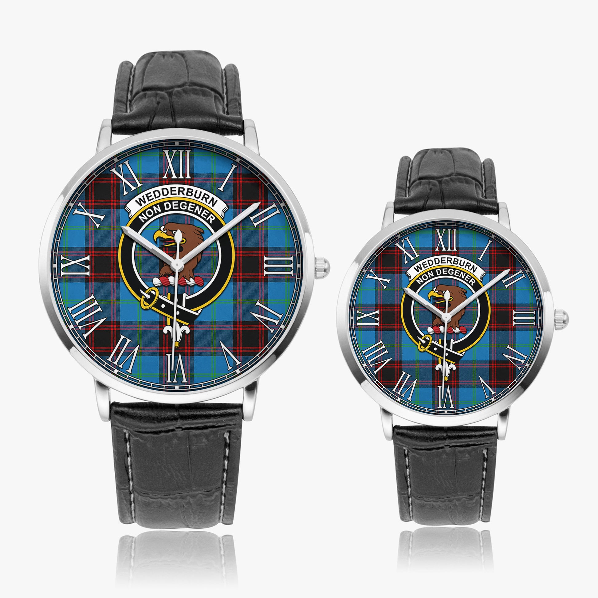 Wedderburn Tartan Family Crest Leather Strap Quartz Watch - Tartan Vibes Clothing