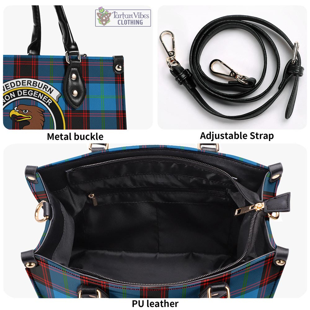Wedderburn Tartan Luxury Leather Handbags with Family Crest - Tartan Vibes Clothing