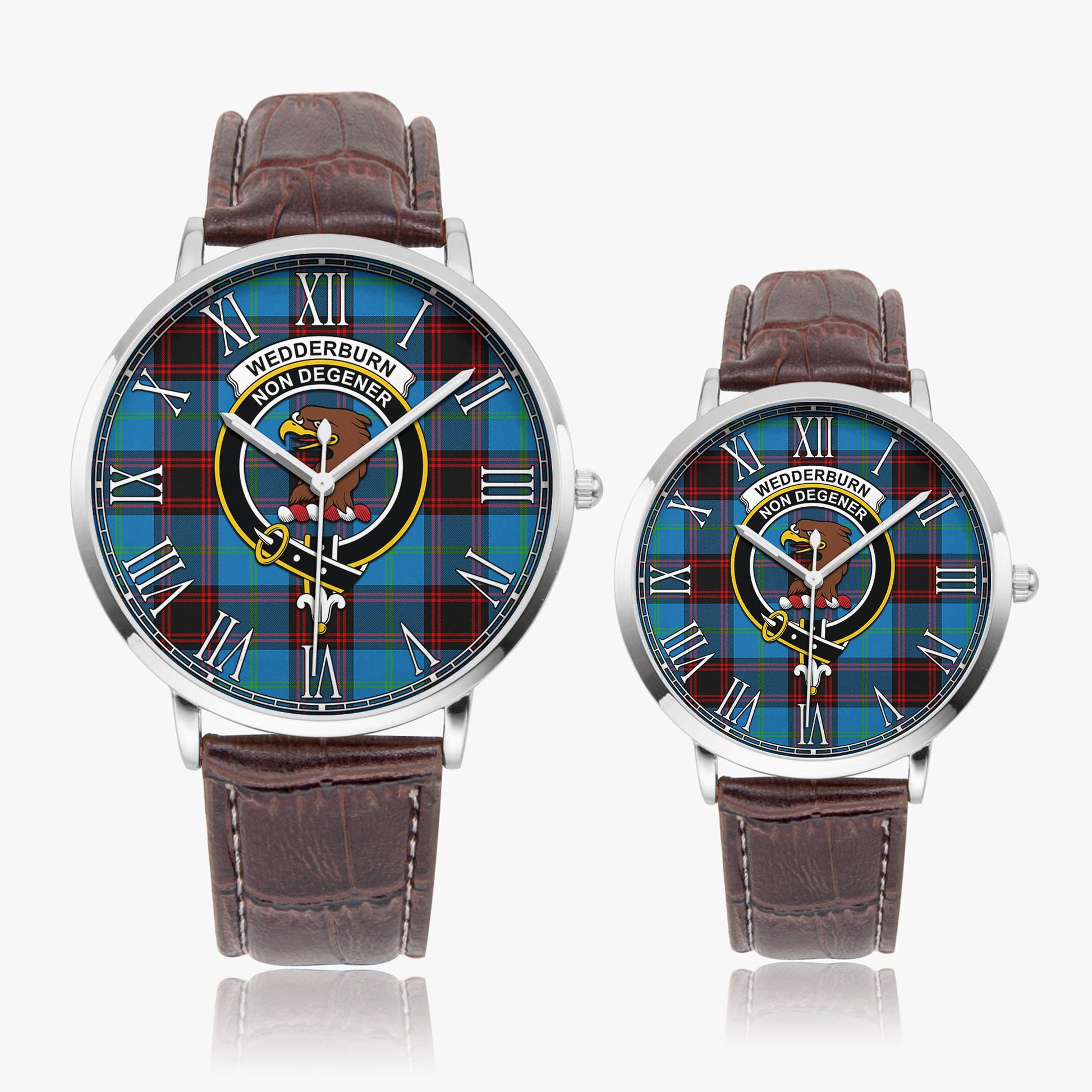 Wedderburn Tartan Family Crest Leather Strap Quartz Watch - Tartan Vibes Clothing