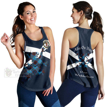 Wedderburn Tartan Lion Rampant Women's Racerback Tanks Proudly Display Your Heritage with Alba Gu Brath and Clan Name 4XL - Tartan Vibes Clothing