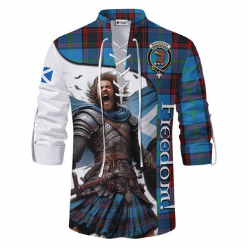 Tartan Vibes Clothing Wedderburn Crest Tartan Ghillie Kilt Shirt Inspired by the Freedom of Scottish Warrior