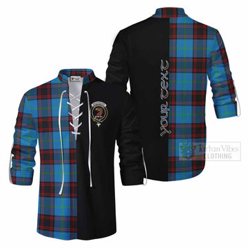 Wedderburn Tartan Ghillie Kilt Shirt with Family Crest and Half Of Me Style Men - Tartan Vibes Clothing