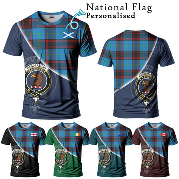 Wedderburn Tartan T-Shirt with Personalised National Flag and Family Crest Half Style Kid's Shirt - Tartan Vibes Clothing