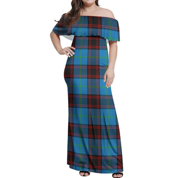 Wedderburn Tartan Off Shoulder Long Dress Women's Dress - Tartan Vibes Clothing