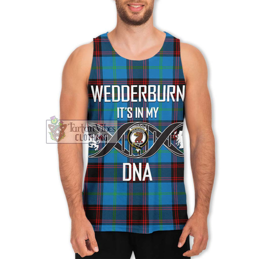 Wedderburn Tartan Men's Tank Top with Family Crest DNA In Me Style Men - Tartan Vibes Clothing