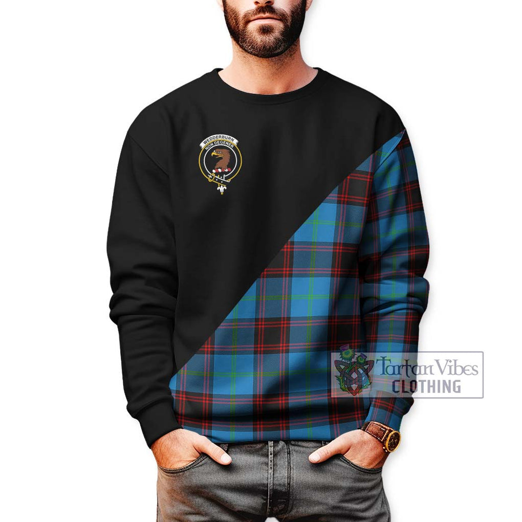 Wedderburn Tartan Sweatshirt with Family Crest and Military Logo Style Unisex - Tartan Vibes Clothing