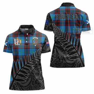 Wedderburn Crest Tartan Women's Polo Shirt with New Zealand Silver Fern Half Style Women - Tartan Vibes Clothing
