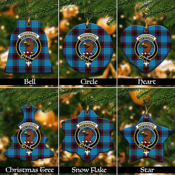 Wedderburn Tartan Christmas Ceramic Ornaments with Family Crest Ceramic - Tartan Vibes Clothing