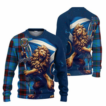 Wedderburn Tartan Family Crest Knitted Sweater with Scottish Majestic Lion Unisex - Tartan Vibes Clothing