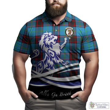 Wedderburn Tartan Polo Shirt with Alba Gu Brath Regal Lion Emblem Kid - Tartan Vibes Clothing