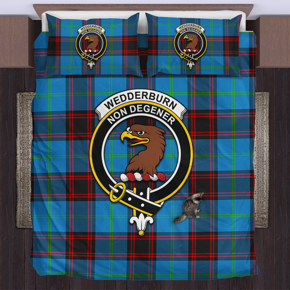 Wedderburn Tartan Bedding Set with Family Crest US Bedding Set - Tartan Vibes Clothing