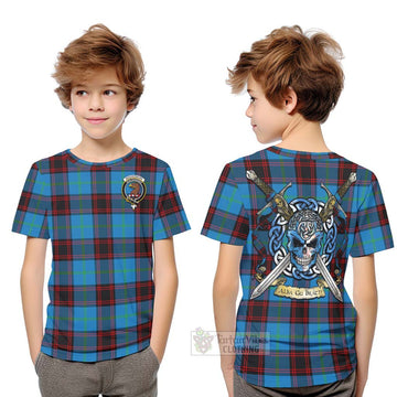 Wedderburn Tartan Kid T-Shirt with Family Crest Celtic Skull Style Youth XL Size14 - Tartan Vibes Clothing