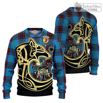 Wedderburn Tartan Ugly Sweater with Family Crest Celtic Wolf Style Unisex - Tartan Vibes Clothing