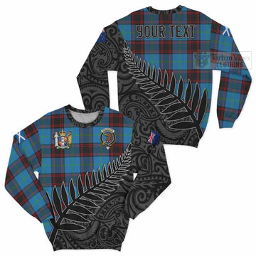 Wedderburn Crest Tartan Sweatshirt with New Zealand Silver Fern Half Style Unisex - Tartan Vibes Clothing