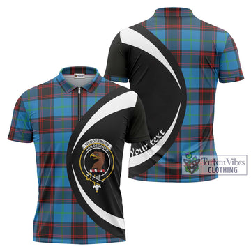 Wedderburn Tartan Zipper Polo Shirt with Family Crest Circle Style Unisex - Tartan Vibes Clothing