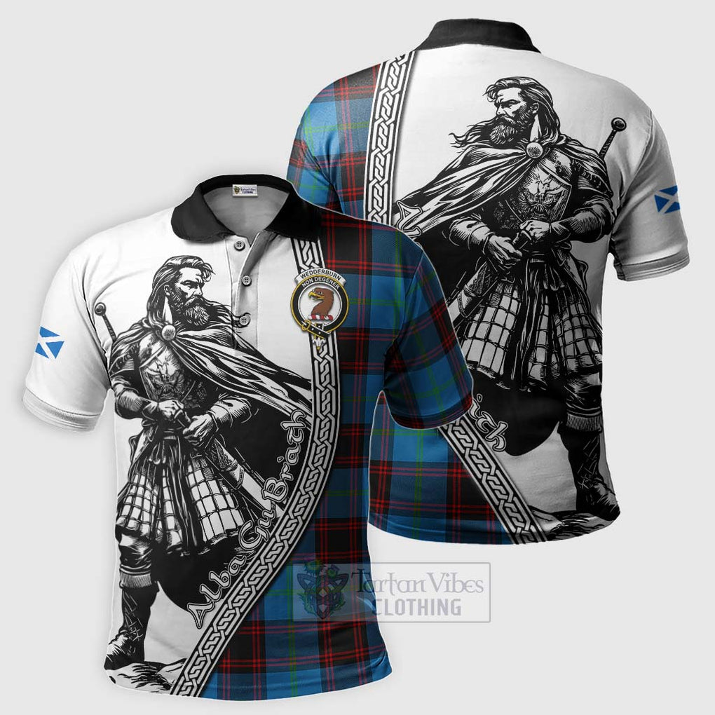 Wedderburn Tartan Clan Crest Polo Shirt with Highlander Warrior Celtic Style Kid - Tartan Vibes Clothing