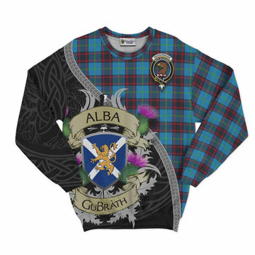 Wedderburn Tartan Family Crest Sweatshirt Lion Rampant Royal Thistle Shield Celtic Inspired Unisex - Tartan Vibes Clothing