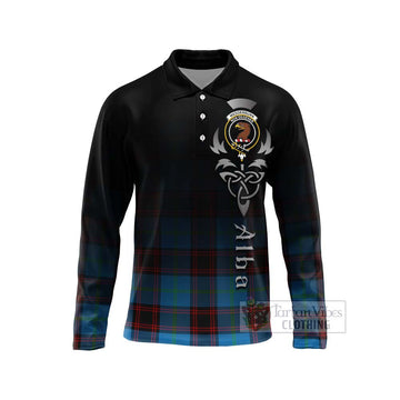 Wedderburn Tartan Long Sleeve Polo Shirt Featuring Alba Gu Brath Family Crest Celtic Inspired Unisex - Tartan Vibes Clothing