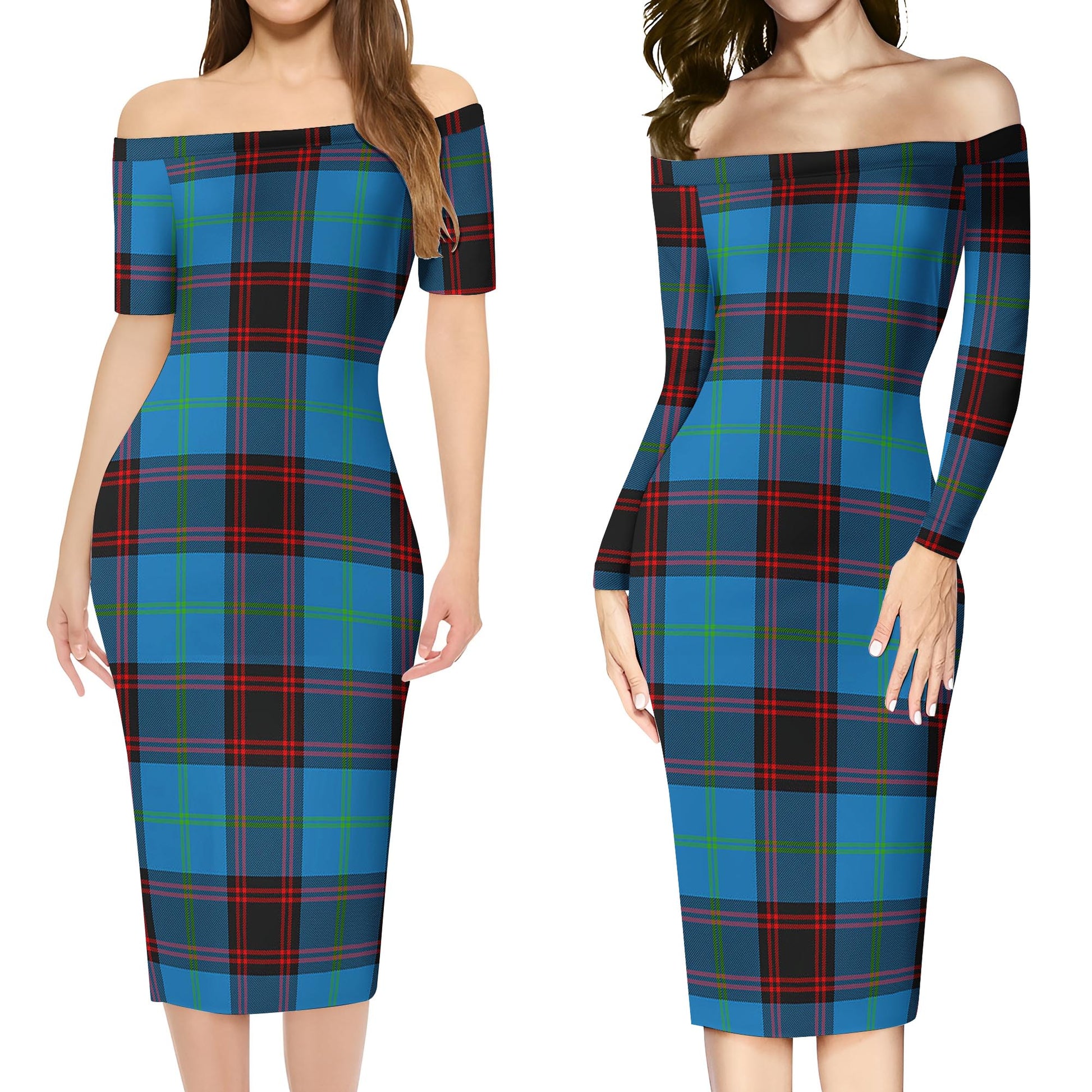 Wedderburn Tartan Off Shoulder Lady Dress Women's Dress - Tartan Vibes Clothing